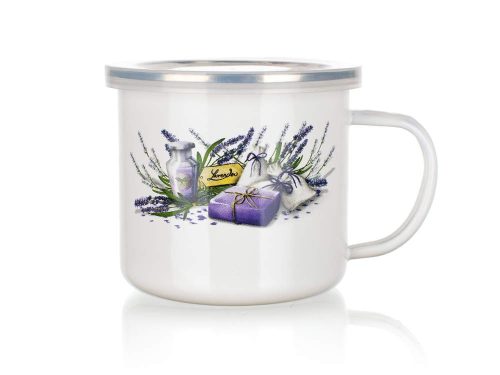 Banquet Levendulás zománcozott bögre tetővel, 0,5 liter