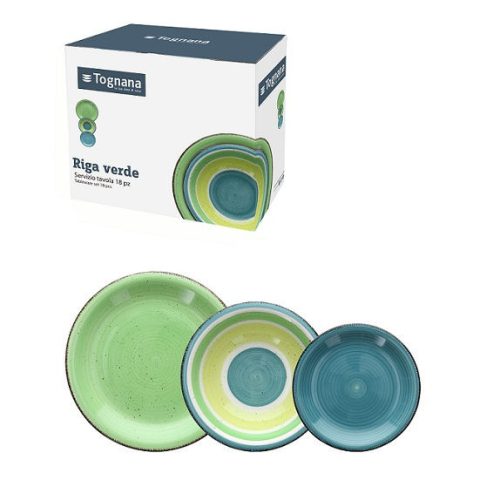 Tognana Riga Verde Louise kerámia étkészlet 18 db-os