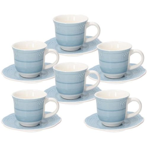 Tognana Shabby Azzurro kerámia mokkás készlet 6 db-os