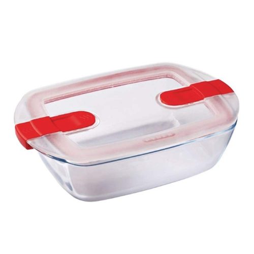 Pyrex Cook & Heat üvegtál+műanyag tető 17x10 cm