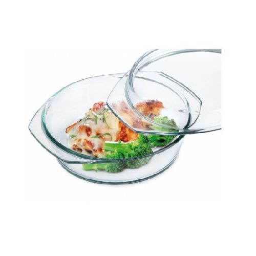 Simax Üveg sütőtál + tető 2,5 l+1,2 l