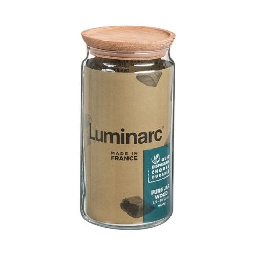 Luminarc Pure Jar Wood tároló 1,5 l fa tetővel