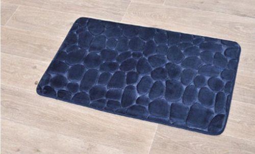 Tendance Memóriahabos fürdőszobaszőnyeg 50x80 cm, sötétkék