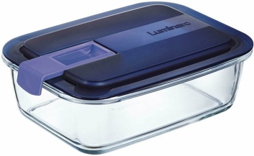 Luminarc Easy Box tároló doboz 1,22 l 20x15 cm, kék tetővel