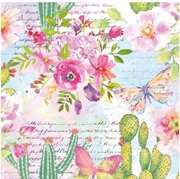 Ambiente Roses and cacti papírszalvéta 25x25 cm