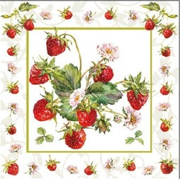 Ambiente Fresh Strawberries papírszalvéta 25x25 cm