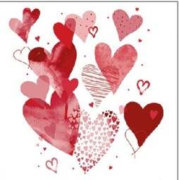 Ambiente With love red papírszalvéta 25x25 cm
