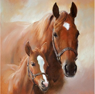 Ambiente Horse with Foal papírszalvéta 33x33 cm