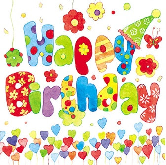 Ambiente Happy Birthday papírszalvéta 33x33 cm