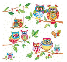 Ambiente Owls In Summerland papírszalvéta 33x33 cm
