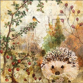 Ambiente Autumn Hedgehog papírszalvéta 33x33 cm