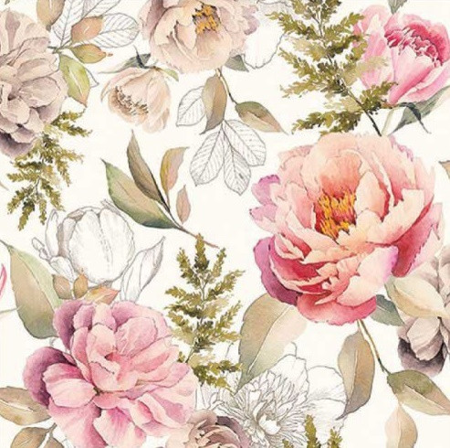 Ambiente Peonies Composition cream papírszalvéta 33x33 cm 20 db/csomag