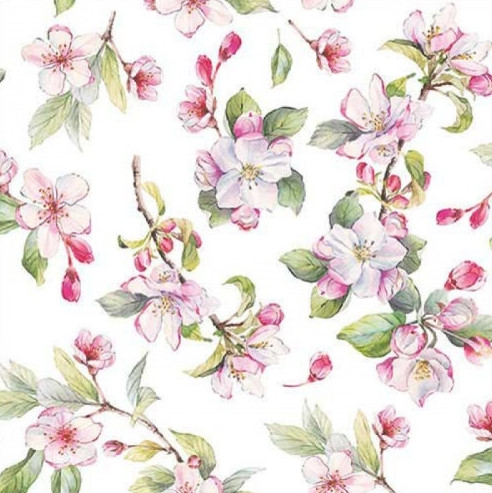 Ambiente Spring Blossom White papírszalvéta 33x33 cm 20 db/csomag