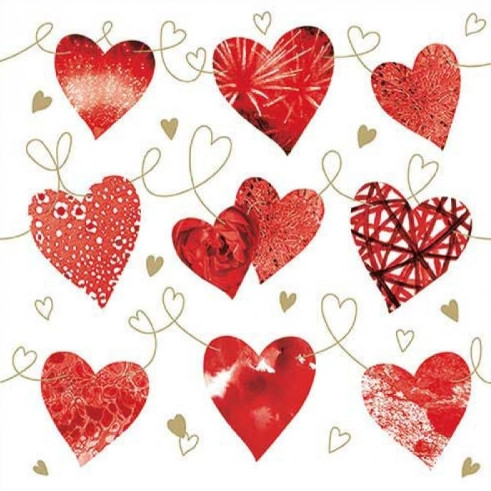 Ambiente Ten Hearts papírszalvéta 33x33 cm 20 db/csomag