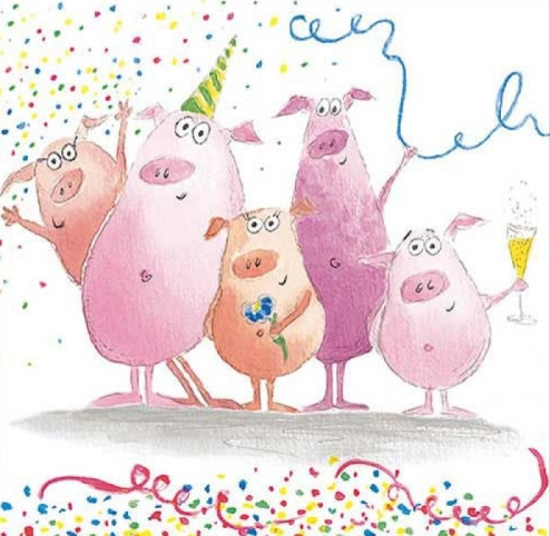 Ambiente Festive Pigs papírszalvéta 33x33 cm 20 db/csomag