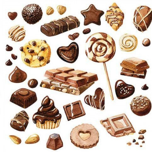 Ambiente Sweet Chocolates papírszalvéta 33x33 cm 20 db/ csomag