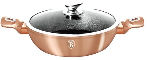 Berlinger Haus Metallic Line Rose gold Alacsony lábas fedővel 28 cm