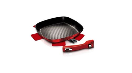 Berlinger Haus Metallic Burgundy Line grill serpenyő levehető nyéllel 28 cm