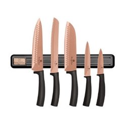   Berlinger Haus Rose gold kés szett 6 db-os mágneses fali tartóval