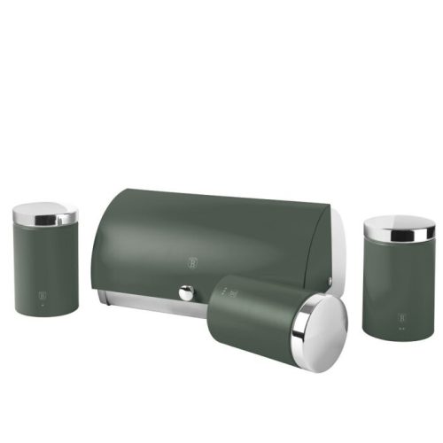 Berlinger Haus Matte Green Collection kenyértartó + 3 db tárolódoboz