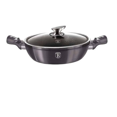 Berlinger Haus Carbon Pro Collection alacsony lábas fedővel 28 cm