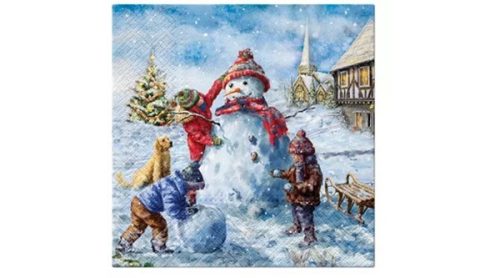 PAW Snowman fun papírszalvéta 33x33 cm