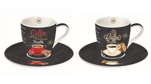 R2S Porcelán Eszpresszócsésze+Alj 2 Személyes Dobozban 90 ml