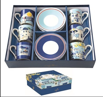 Easy Life Porcelán eszpressszócsésze + alj, 6 személyes, 100 ml
