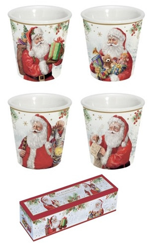Easy Life Santa Is Coming porcelán eszpresso pohárszett 4 db-os