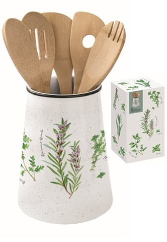 Easy Life Herbarium kanáltartó 5 db bambusz kanállal