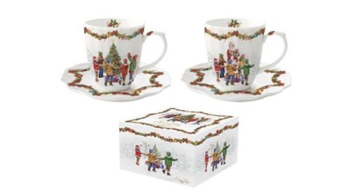 Easy Life Christmas Round Dance eszpresso csésze+ alj 2 db/szett, 110 ml