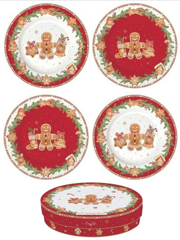 Easy Life Fancy Gingerbread desszert tányér készlet 4 db-os